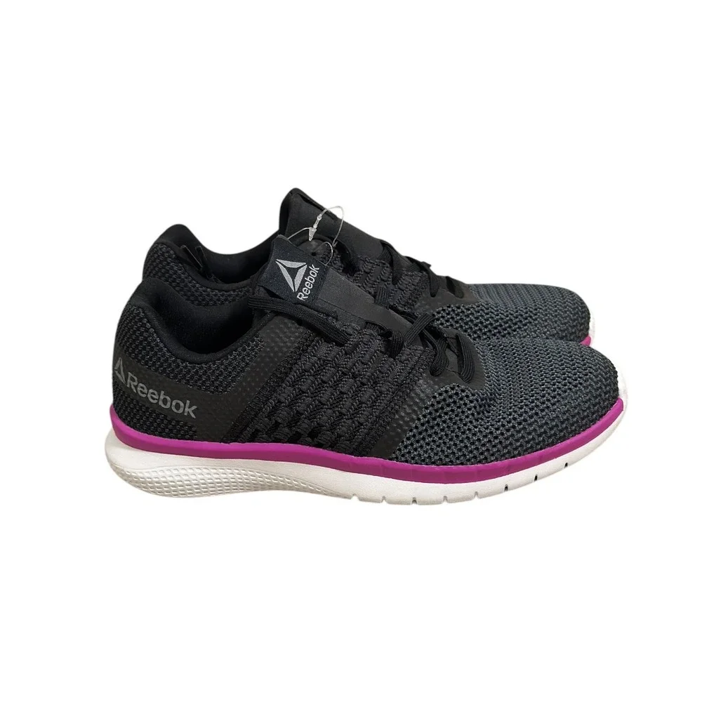 Reebok MemoryTech LT Black Grey Purple Running Shoes Women's Sneaker Size 8 NWOT